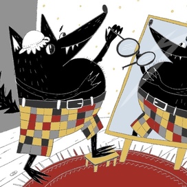 Из серии иллюстраций к сказке "Красная Шапочка". Сытый и довольный...