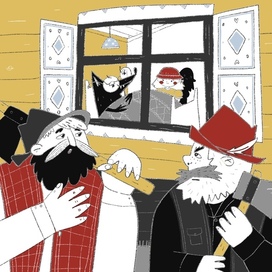 Из серии иллюстраций к сказке "Красная Шапочка". Подмога близко