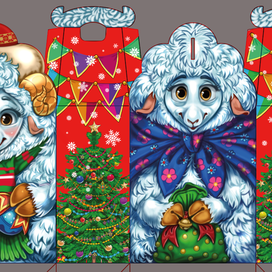 новогодняя коробка с символом года