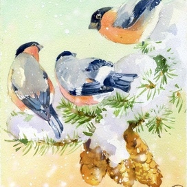 Рождественские птицы счастья