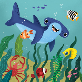 Фрагмент pop up книги про океан