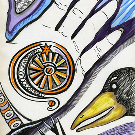 Ворон и рука