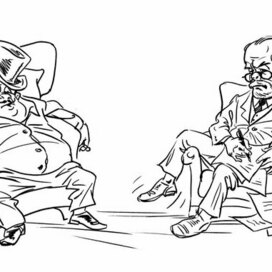 Карикатура, пациент у психиатра.