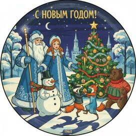 новогодняя ретро открытка