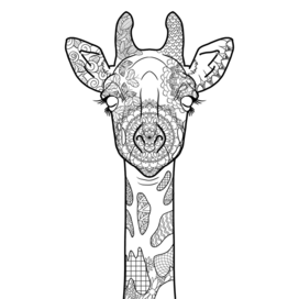 Жираф рисовашки, раскраски