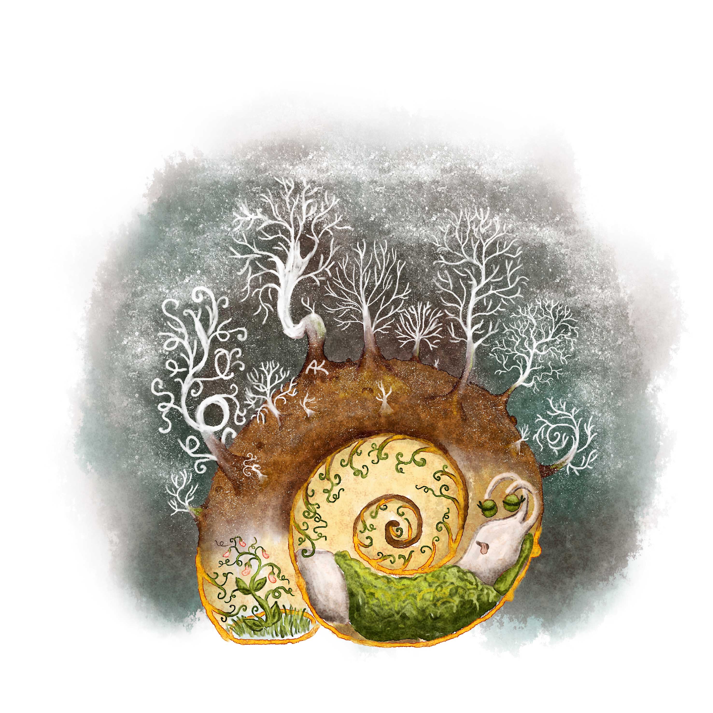 Улитка под снегом