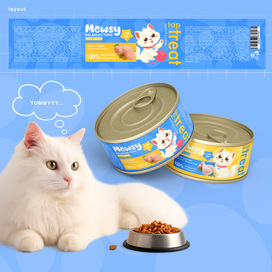Дизайн упаковки корма для кошек & иллюстрации