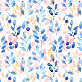 Бесшовный паттерн «Черничный лес»