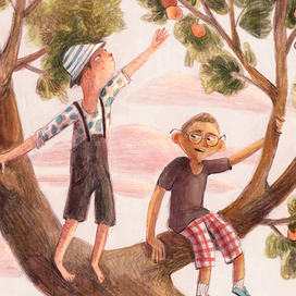Boys on the apple tree
