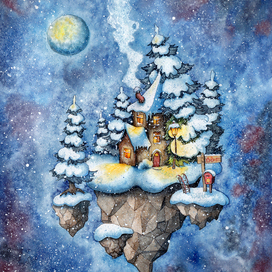 Зимний вечер на астероиде Арета