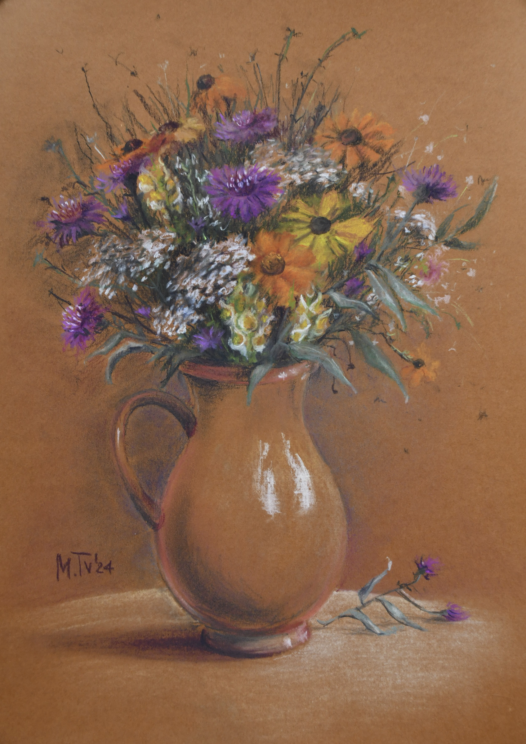 Букет в глиняном кувшине