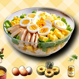 Салат с куриной грудкой