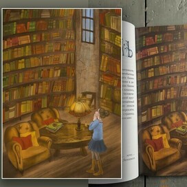 Нина в библиотеке. "Сердце амантиса. Необыкновенные приключения в новогоднюю ночь."