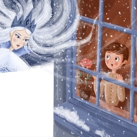 Иллюстрация для книги Г. Х. Андерсена «Снежная королева»