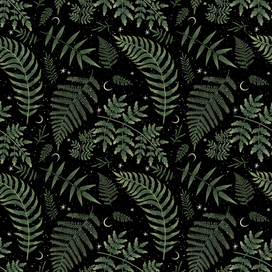 Бесшовный паттерн с папоротниками