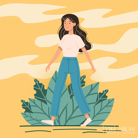 Векторная иллюстрация "На прогулке" 