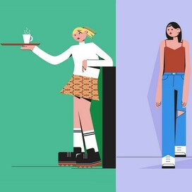 Девушки в стиле флет