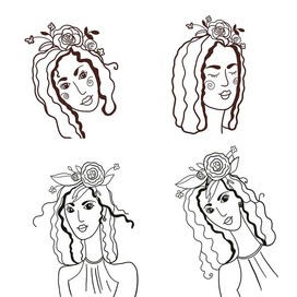 Скетчинг девушка-цветок