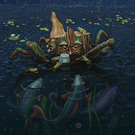 Пенёк спасает мышку Аришку.