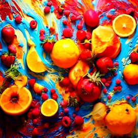 Времена года в стиле флюид-арт