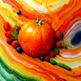 Времена года в стиле флюид-арт