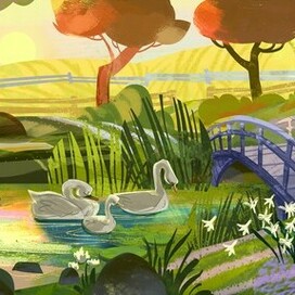 Anne of Green Gables фон Озеро мерцающих вод