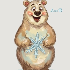 Мишка со снежинкой