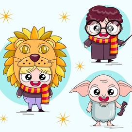 Векторные персонажи из фильма "Гарри Поттер"