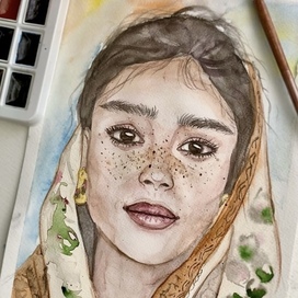 Портрет акварелью 