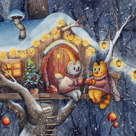 Домик на дереве. Новый год