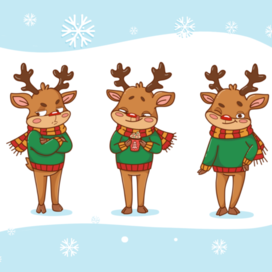 Рождественский Олень (позы) 