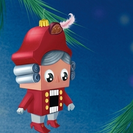 Новогодняя открытка — Щелкунчик