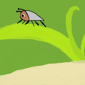 Жук на травинке