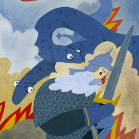 Добрыня Никитич сражается