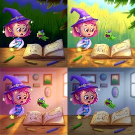 Иллюстрация с разным освещением 