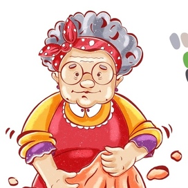 Набросок «Бабушка с тестом»