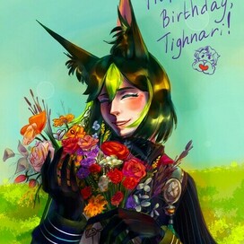 Арт на день рождения персонажа Тигнари