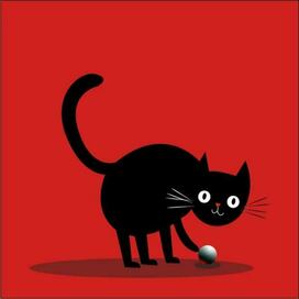 Кот с мячиком