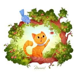 Котёнок на дереве