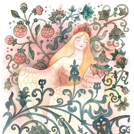 Птица-дева у ограды Михайловского сада