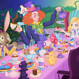 Книжная иллюстрация для Алисы в стране чудес