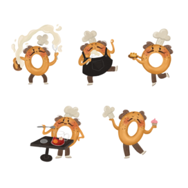 Маскот для пекарни Бублик