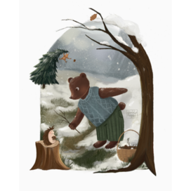 Детская иллюстрация "Подготовка к зиме"