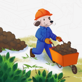 Пес везет землю 