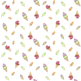 паттерн из акварельных иллюстраций