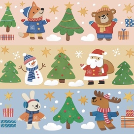 Иллюстрации для новогодних наборов