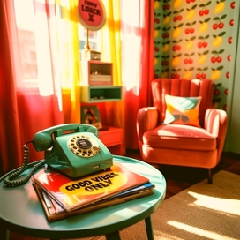 Интерьер комнаты в стиле пин-ап