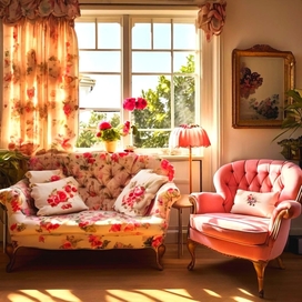 Интерьер комнаты в стиле пин-ап