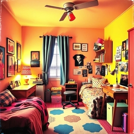 Интерьер комнаты в стиле поп-арт