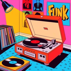 Интерьер комнаты в стиле поп-арт